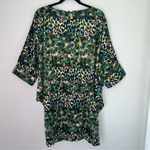 Handmade Plus Size Satin Animal Print Dress Wedding Guest Cruise Summer Size‎ 16 - Picture 1 of 15